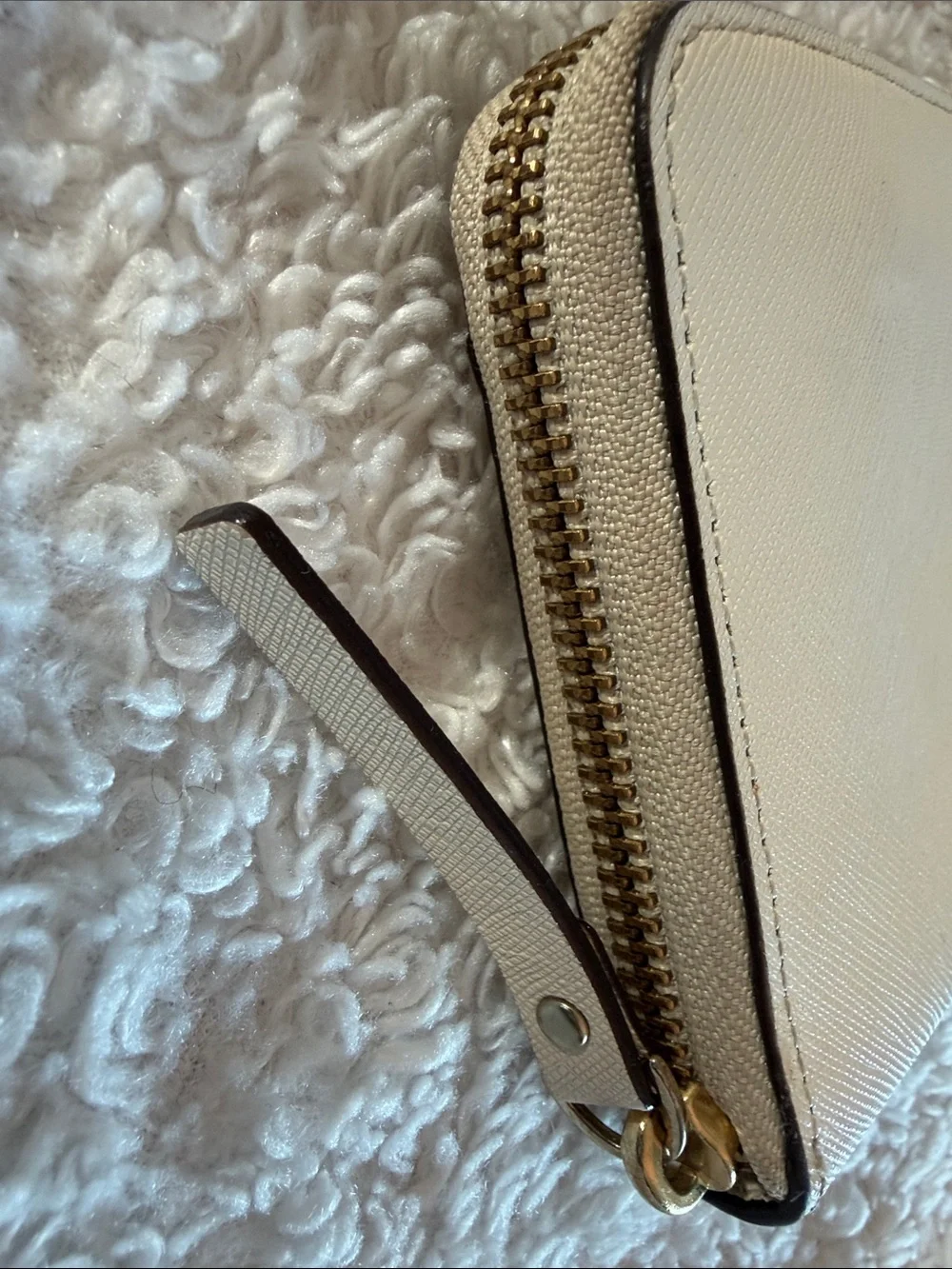 Kate Spade Cream Saffiano Zip Around Wallet